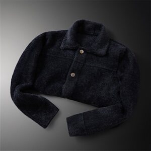 3330 冬季翻领休闲加厚保暖水貂绒开衫外套图片