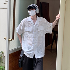特P40无差价夏季新款潮流设计休闲短袖衬衫-HC2279港风，男装衬衫，电商A003