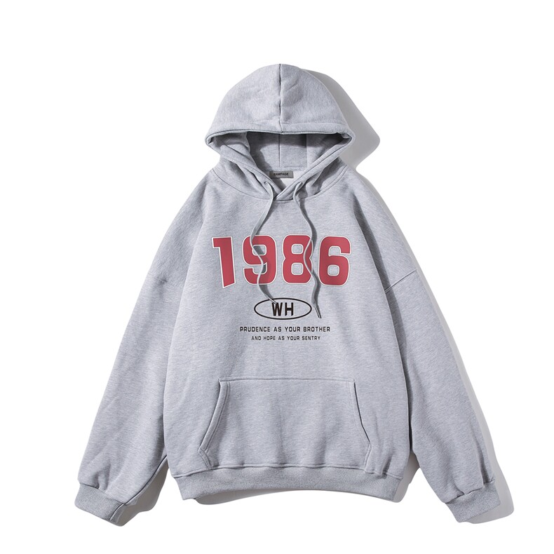 白底23秋冬时尚百搭宽松字母印花圆领连帽卫衣W254P35控58,男装卫衣,电商A247-1