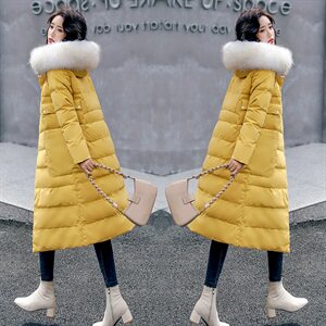 羽绒服女长款冬2021新款冬装90白鸭绒大毛领休闲保暖外套，女装羽绒服，海爱依仁
