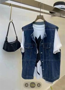 牛仔马甲单色俩码,女装马甲,魅影菲怡