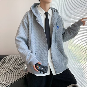 2024早秋装新款连帽卫衣男女大码百搭设计感长袖开衫外套Y41/P45图片