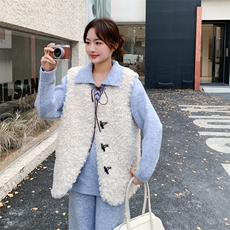 针织套装羊羔毛马甲三件套2C090-9031-P255-K388，女装套装/套裙，2C090