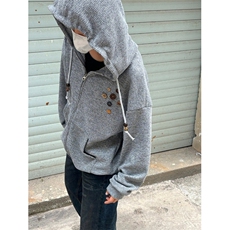 美式复古设计感针织连帽外套男女小众早春慵懒卫衣开衫MY283，女装短外套，星座1116A（原606A-3）