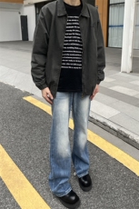 B221美式ins高街暗黑小众个性宽松直筒牛仔裤LK23140-P65控88，男装牛仔裤，电商B221