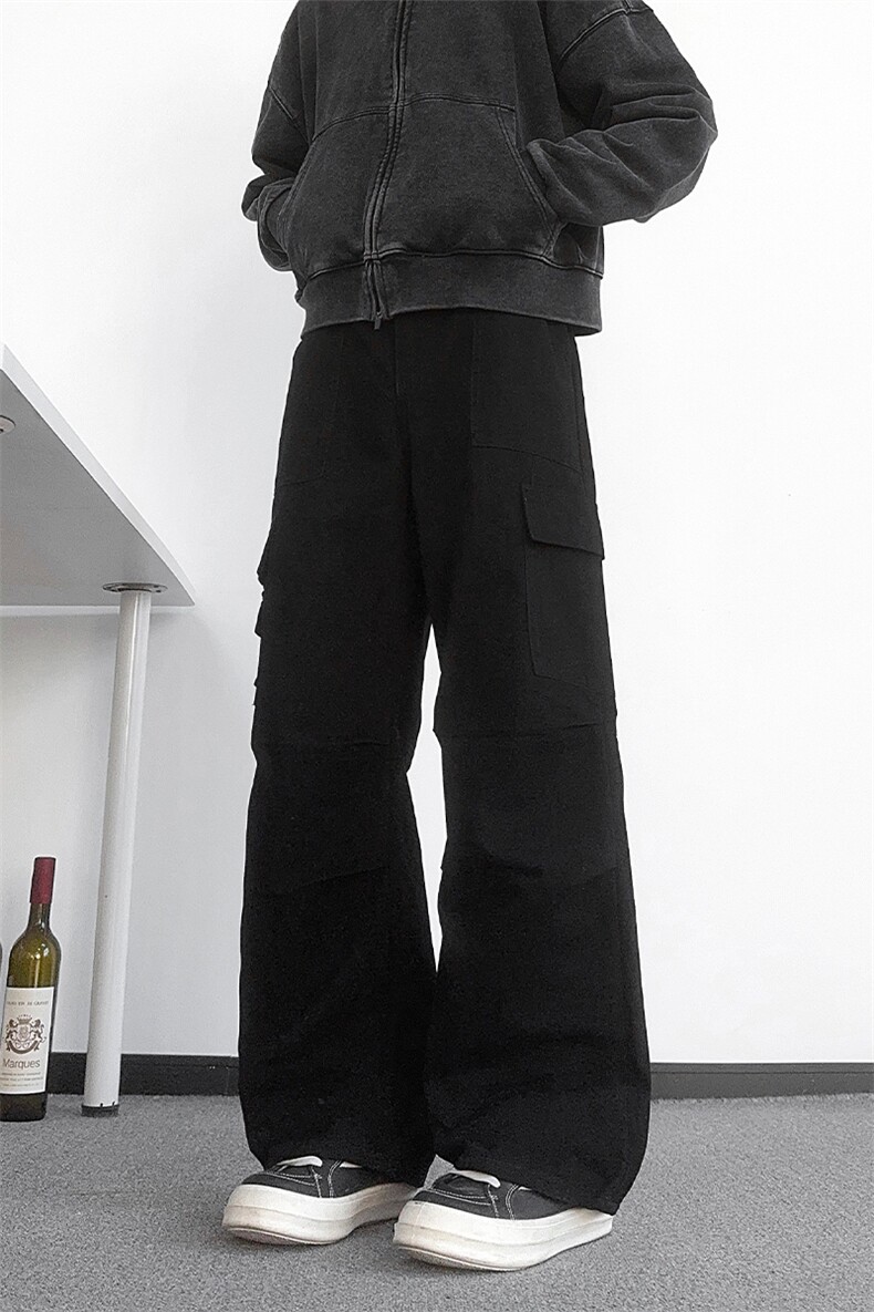 B221美式ins高街暗黑宽松直筒洗褪工装牛仔裤LK25438-P75控98,男装牛仔裤,电商B221