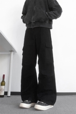 B221美式ins高街暗黑宽松直筒洗褪工装牛仔裤LK25438-P75控98，男装牛仔裤，电商B221