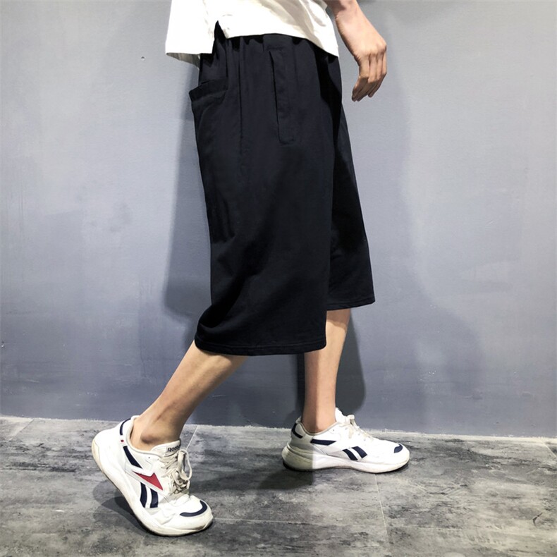 夏装新款宽松男士百搭运动时尚短裤休闲裤七分裤加肥大码586款,男装休闲裤,星座802