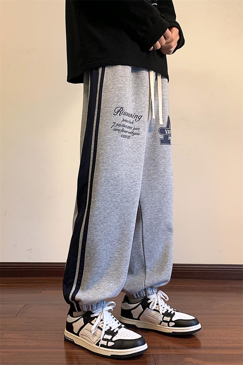 港风休闲裤男宽松直筒拖地裤束脚裤卫裤KP611P50,男装休闲裤,星座1204-3