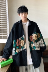 1刺绣潮M-5XL大码95%聚酯纤维5%氨纶长袖衬衫男CS9743P50控78，男装衬衫，星座226-2