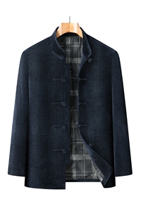 唐装90%白鸭绒羽绒服复古盘扣灯芯绒风羽绒服外套CF988-P230图片