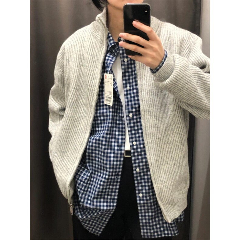 【有货】cleanfit灰色拉链开衫毛衣外套男款针织衫M5653LL-特P55,男装针织衫/毛衣,星座1007（原301D）