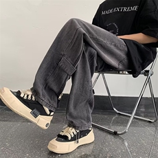 美式牛仔裤男春秋新款休闲黄泥高街牛仔裤直筒裤N8832P45，男装牛仔裤，星座1116-2