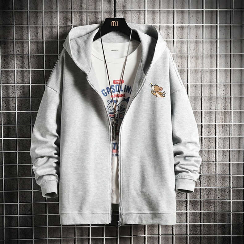 KS21132-P38连帽开衫卫衣男运动外套大码班服网格挂拍,男装卫衣,电商A040A