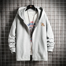 KS21132-P38连帽开衫卫衣男运动外套大码班服网格挂拍，男装卫衣，电商A040A