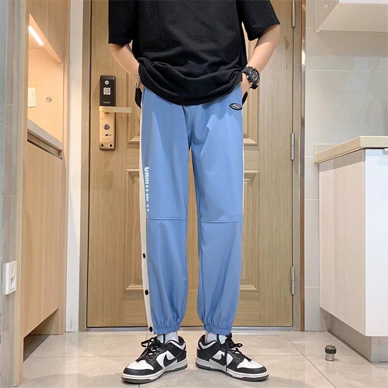 春夏运动休闲裤男直筒垂感ins潮牌港风冰丝裤K670P33,男装休闲裤,星座1116-2