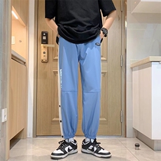 春夏运动休闲裤男直筒垂感ins潮牌港风冰丝裤K670P33，男装休闲裤，星座1116-2