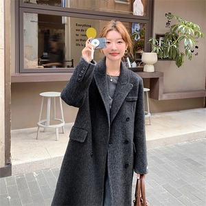 韩版气质双面羊绒大衣套装女2025年秋冬季新款显瘦呢子马甲两件套图片
