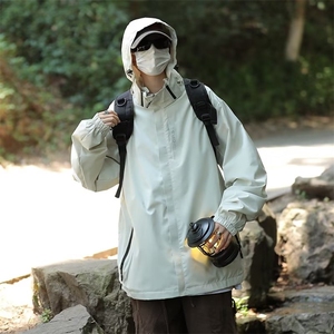 美式机能冲锋衣外套男春秋季潮牌宽松山系登山服连帽夹克CF55-P63