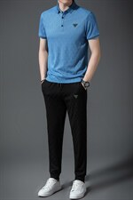 中年男士套装夏季宽松免烫2023新款中年冰丝时尚百搭男装夏季，男装休闲套装，电商B212（原钱塘6029）