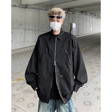 男装衬衫24春季小众金属设计衬衫韩版长袖衬衣XZ514-2-202417-P78，男装衬衫，星座514-2(原B239)
