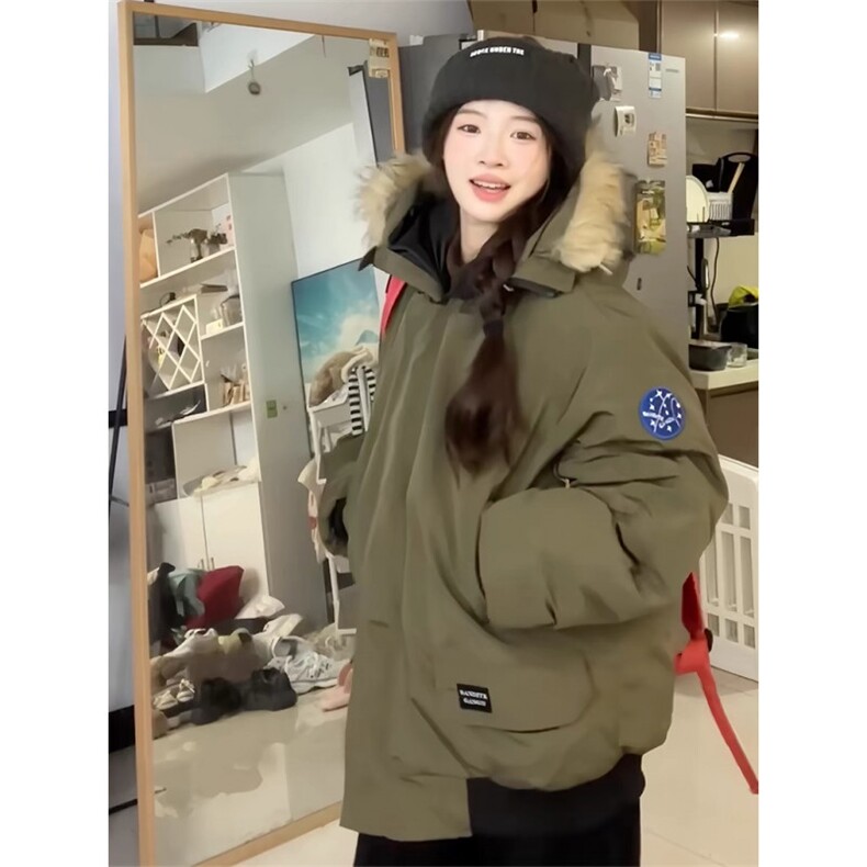 女风 美式复古大毛领工装棉衣ZM0118-P110图片
