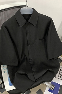 设计感条纹短袖衬衫夏季2025新品男女同款潮流百搭DX102-特P30图片