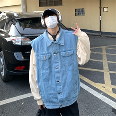 牛仔马甲男2025年秋季新款宽松夹克港风百搭工装外套MJ115-P60，男装背心/马甲，星座1103-3