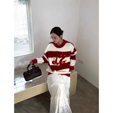 1506-1/M3981高品质/P69本命年情侣装红色毛衣秋冬新款休闲百搭，男装针织衫/毛衣，星座1506-1
