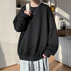卫衣男春季新款港风宽松提花圆领套头长袖上衣WY5007-特P35，男装卫衣，星座214-3