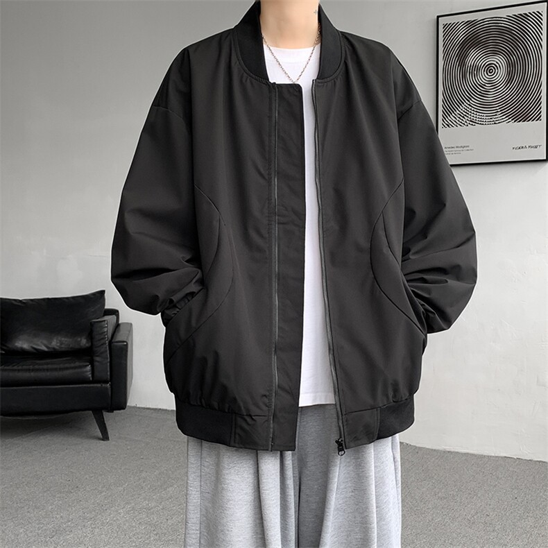 M-8XL棒球服男款春秋特大码加肥加大男装飞行员夹克外套JK001P65图片
