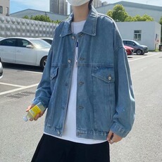 复古阔版牛仔外套女2024春秋季宽松简约休闲气质流行上衣JX302，男装工装外套，星座1116A-1（原606A）