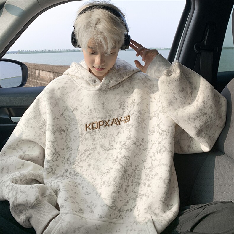 秋冬重磅420克连帽卫衣美式宽松男B208-WY3703-P65控98图片