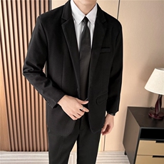 毛呢西装外套男秋冬季痞帅轻熟风男装休闲男士呢子西服1125P72，男装西服套装，星座410-2