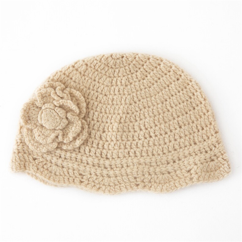 时尚女士羊绒帽优雅花朵装饰保暖舒适多色可选,饰品帽子,初婷羊绒