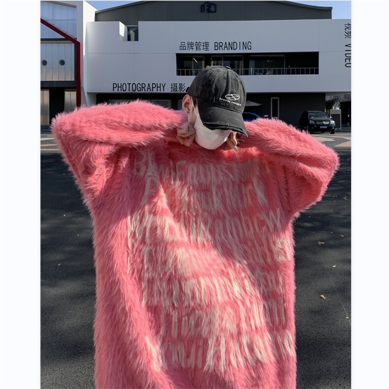 美式针织衫男韩版潮流字母提花高街连帽2024冬季ins毛衣MZ383-P59,男装针织衫/毛衣,星座412-3