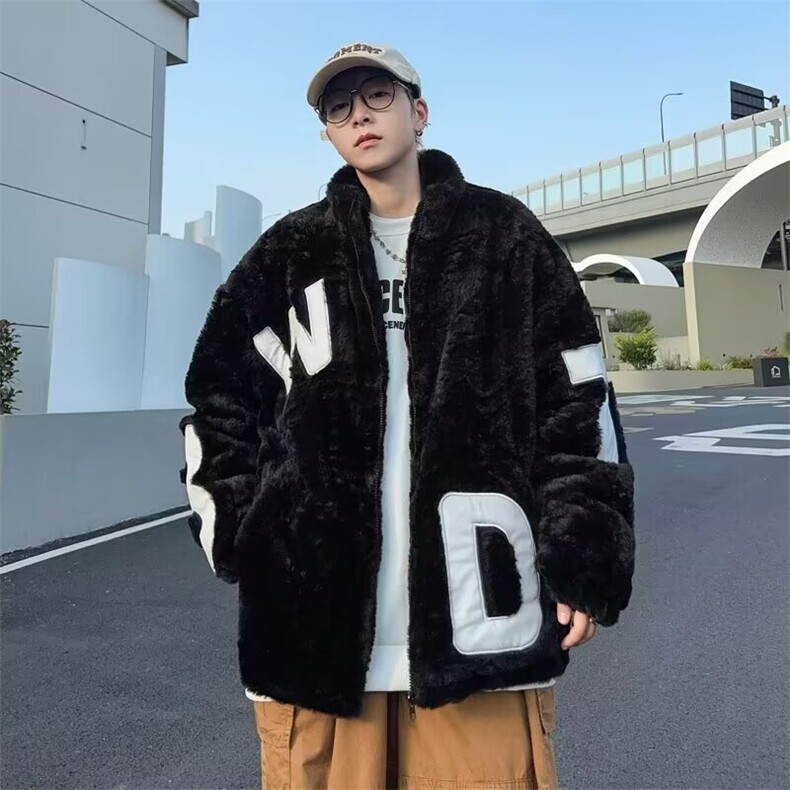 羊羔毛外套女2025秋冬新款保暖宽松加厚棉衣情侣潮牌羊羔绒棉服女，男装棉衣，星座506A