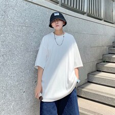 夏季冰丝短袖t恤男港风潮流宽松百搭半袖休闲圆领五分袖T063-P25，男装T恤，星座1008
