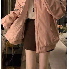 美式羊羔毛领棉服少女冬装2024新款初中高中学生宽松棉衣加厚外套，男装棉衣，星座506A