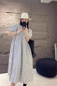 欧巴波点连衣裙,女装连衣裙,1+9