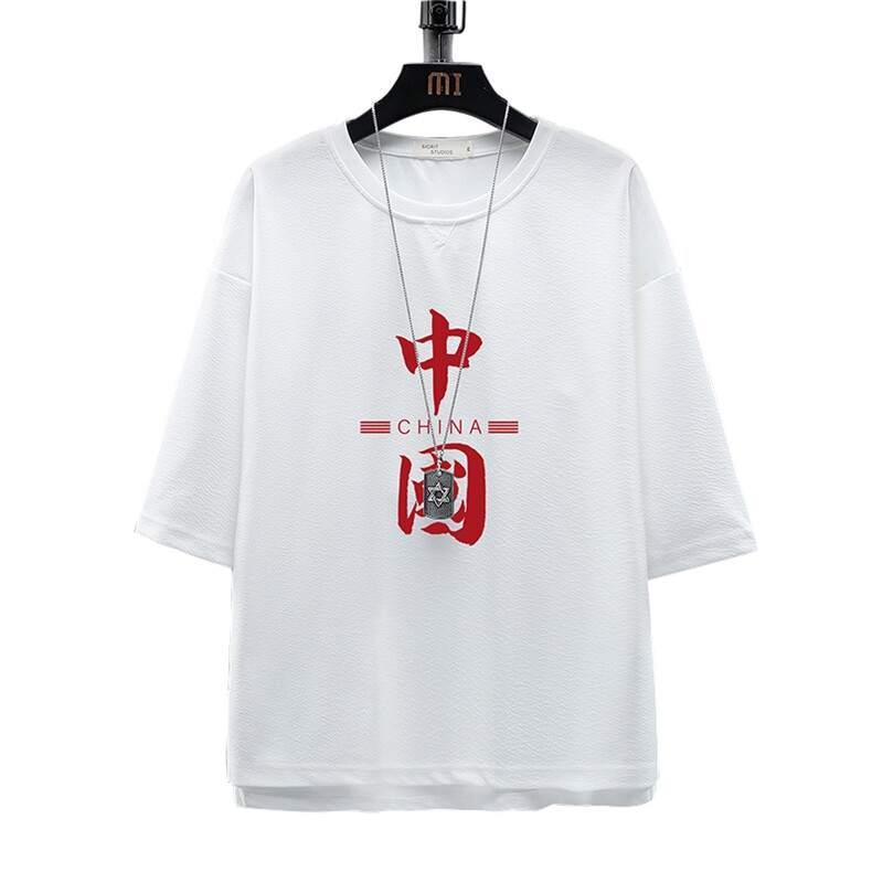 Q11198-P30春夏季七分袖t恤男大码五分袖男短袖中袖展架,男装T恤,电商A040A