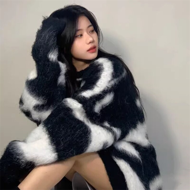 日系复古chic毛衣男秋冬季美式慵懒风加厚温柔高级感软糯针织外套,男装针织衫/毛衣,星座506A