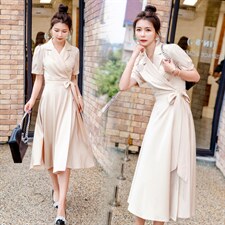 2023年夏季韩版通勤中长款流苏修身连衣裙，女装连衣裙，时尚俏佳人