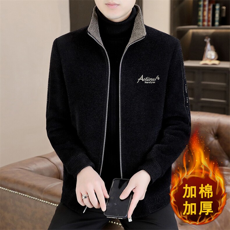 冬季新款男士立领拉链加厚韩版修身毛呢大衣短款休闲夹克A67P145,男装毛呢大衣,电商B226