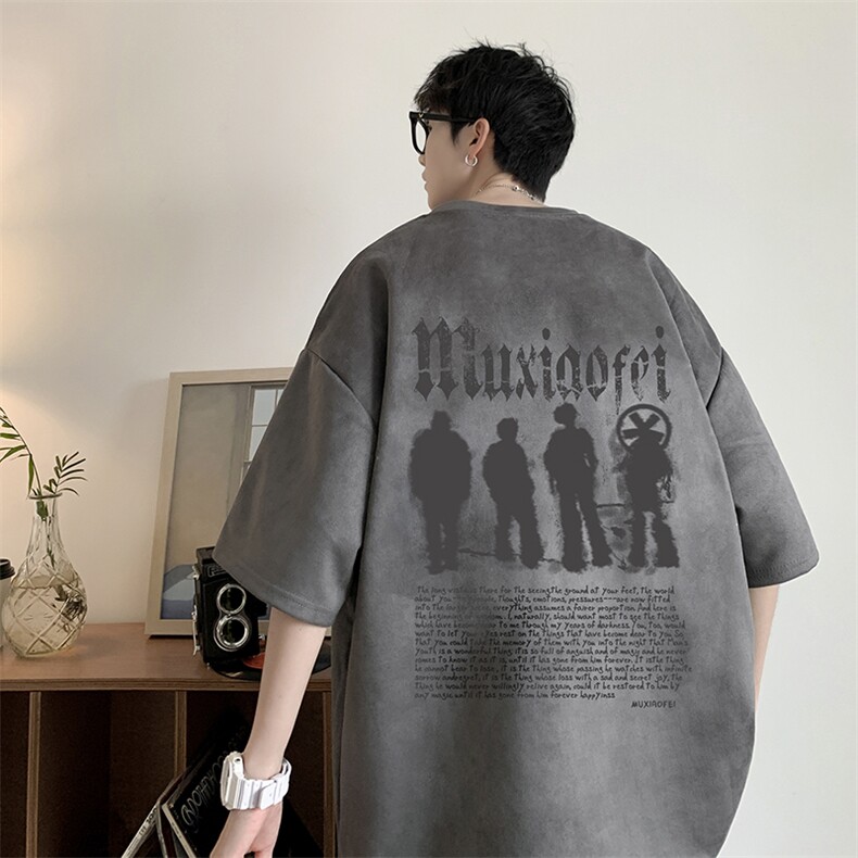 量大优可提供视频2024夏季麂皮绒短袖T恤D223A-LPT2431-P20,男装T恤,电商019-1