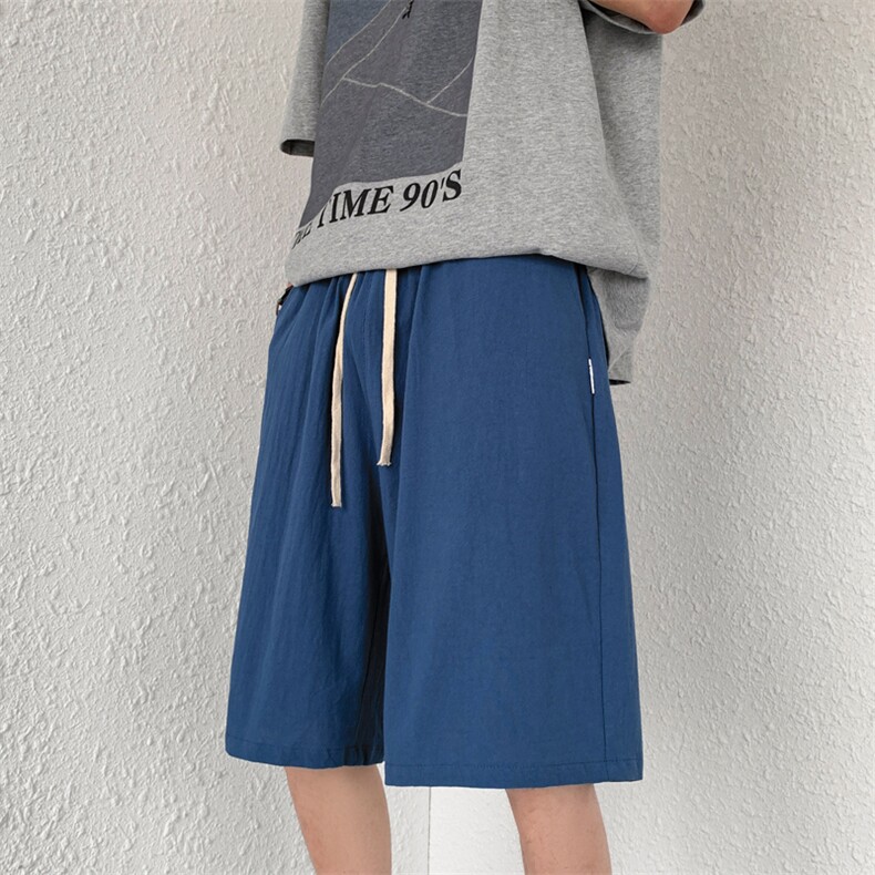 2025夏季亚麻短裤潮男休闲宽松大码五分裤棉麻中裤DK01P25,男装牛仔裤,星座417-3