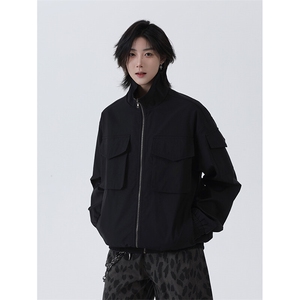 春季新款港风美式多口袋宽松潮流立领夹克 XZ213-JK5555-P70控108图片