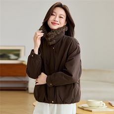2025年冬季可拆卸羊羔毛翻领加厚加绒内里棉服棉衣派克服，女装棉衣/棉服，简韵佳