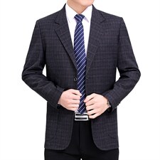 春秋季中年男士休闲小西服外套中老年男装爸爸夹克商务秋装上衣服，男装西服，电商B212（原钱塘6029）
