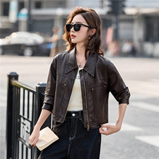 2025秋季新品时尚潮流皮衣外套机车服，女装皮衣，1C078